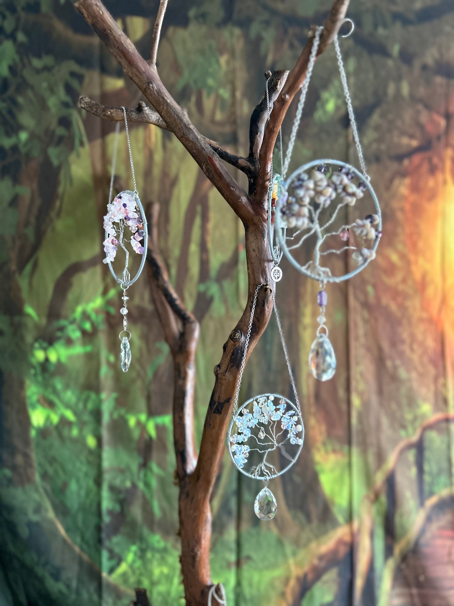 Opalite tree of life sun catcher