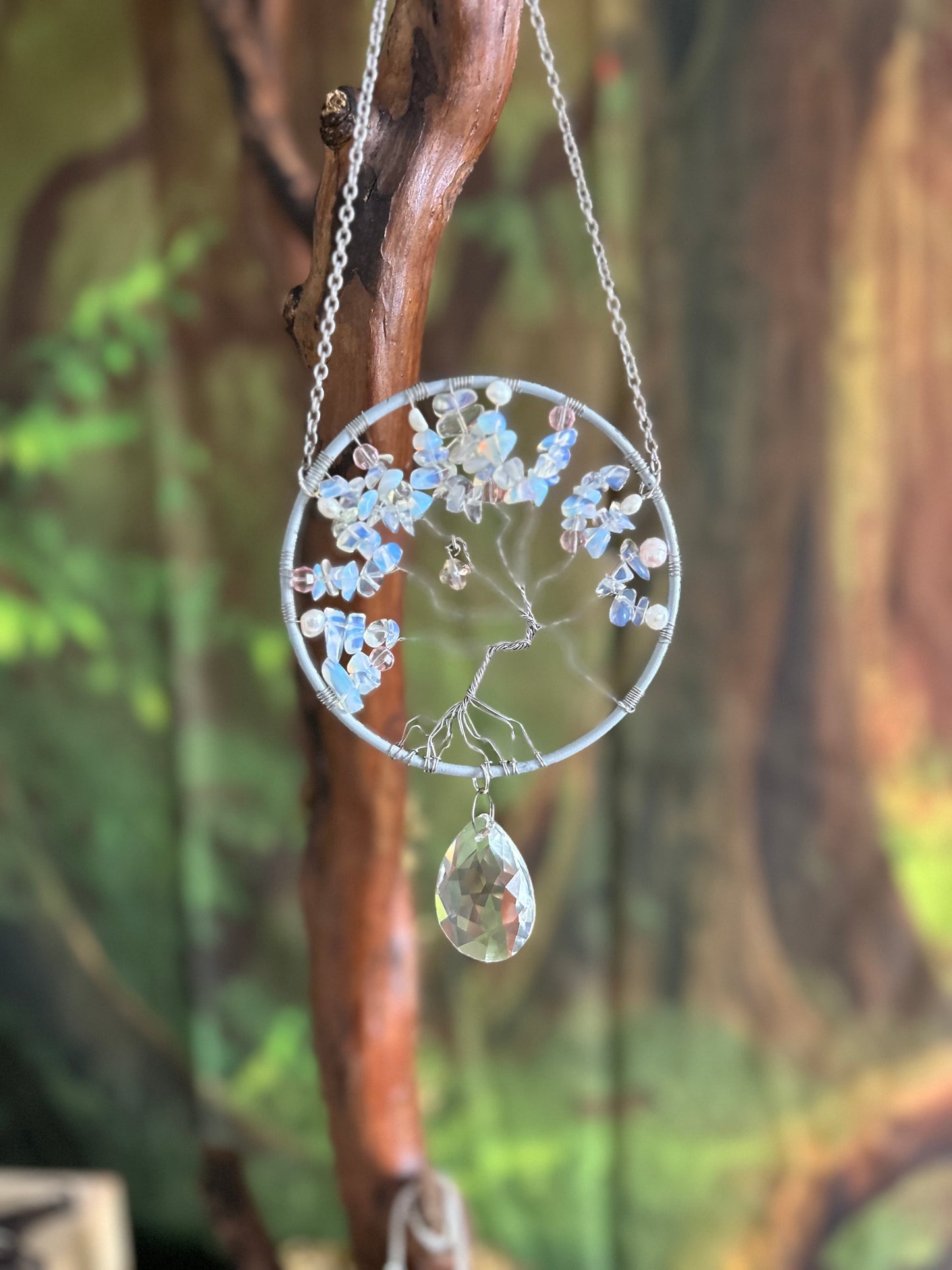 Opalite tree of life sun catcher