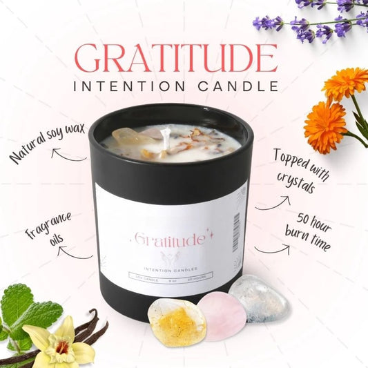 Gratitude, intention, candle