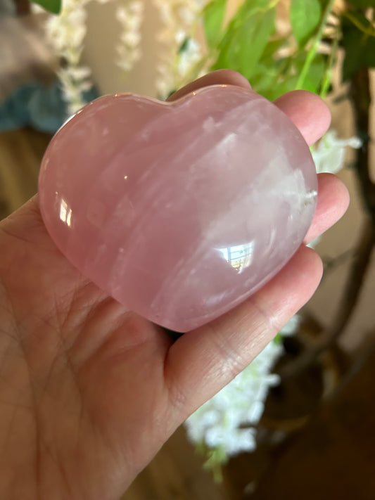 Rose Quartz puffy Heart palm stone