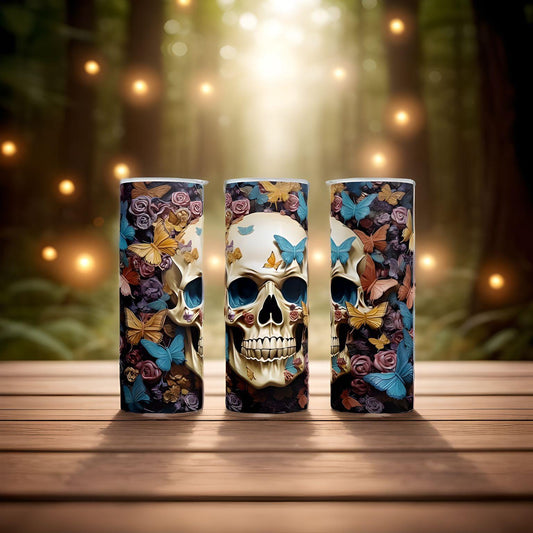 Skull and Butterflies 20 oz Tumbler