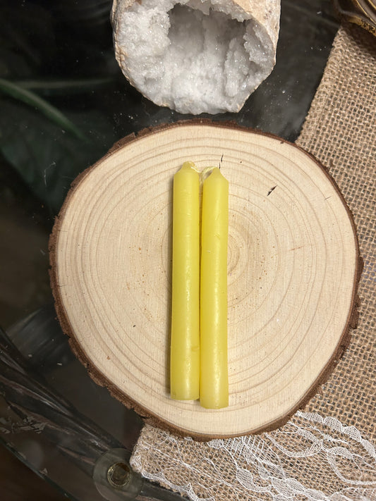 Yellow Mini Chime Ritual Spell Candles set 4